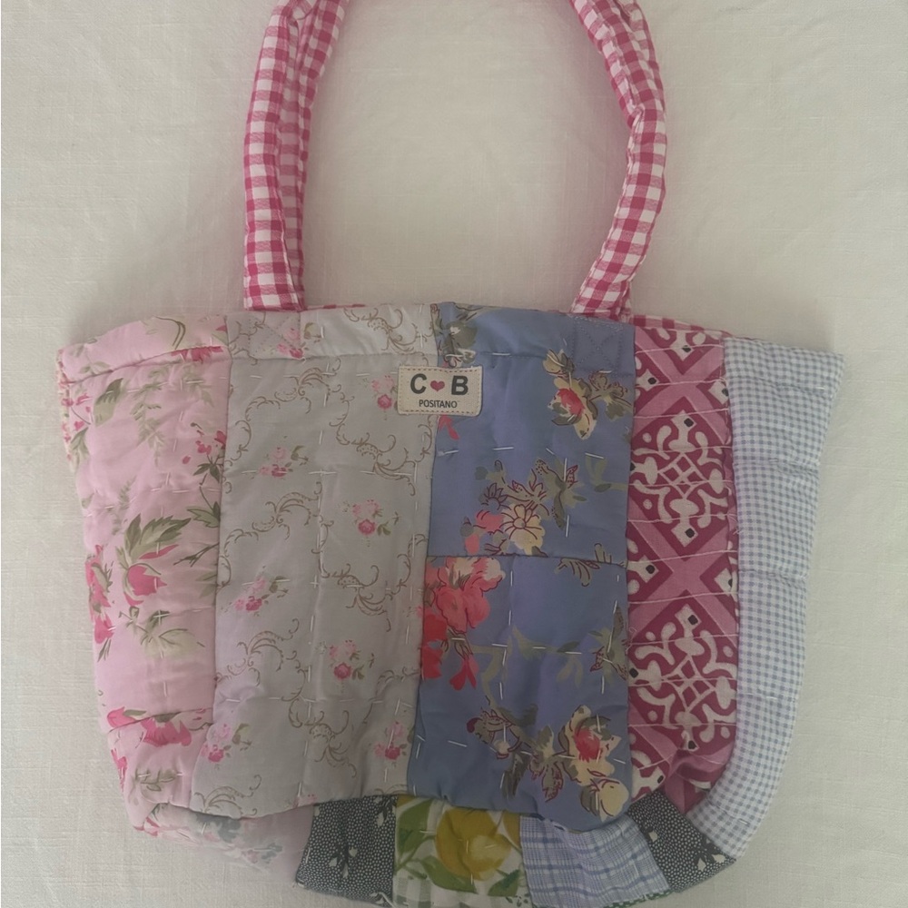Authentic C&B Patchwork Floral Tote Bag from Positano, Italy